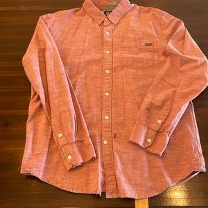 Volcom red chambray long sleeve shirt